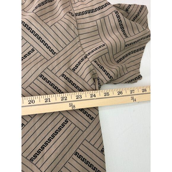 Casa Moda Couture Men’s XL Luxury Mocha Design Button Front Camp Shirt Geometric - Picture 7 of 10